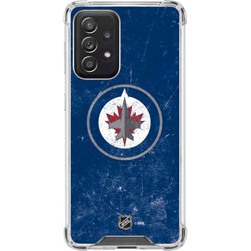 NHL Winnipeg Jets Distressed Logo Galaxy A52 5G Clear Case