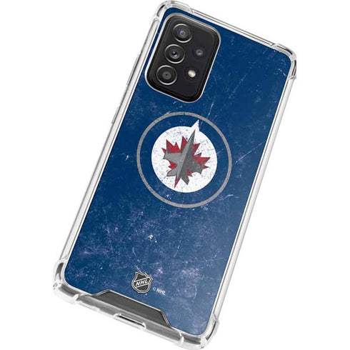 NHL Winnipeg Jets Distressed Logo Galaxy A52 5G Clear Case