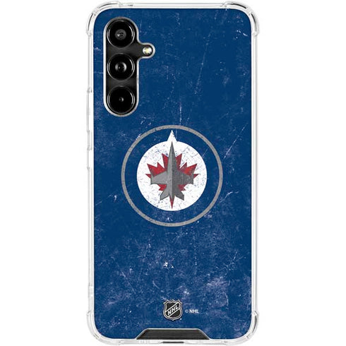 NHL Winnipeg Jets Distressed Logo Galaxy A54 5G Clear Case