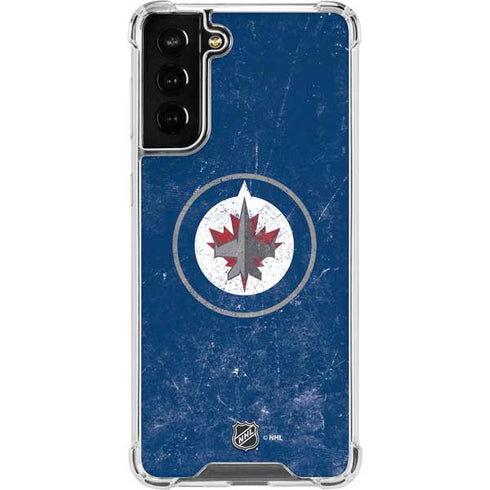 NHL Winnipeg Jets Distressed Logo Galaxy S21 FE Clear Case