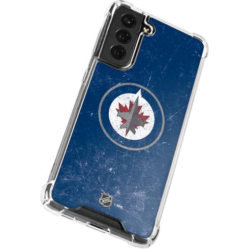 NHL Winnipeg Jets Distressed Logo Galaxy S21 FE Clear Case