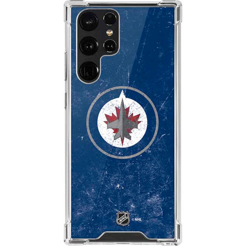 NHL Winnipeg Jets Distressed Logo Galaxy S22 Ultra Clear Case