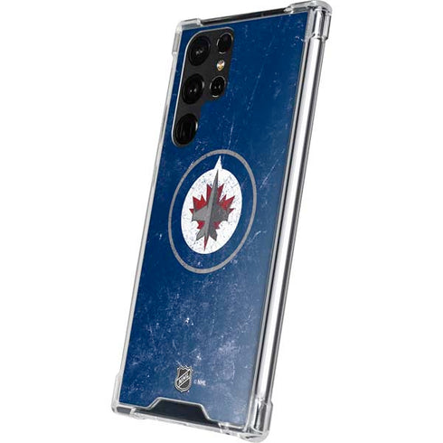 NHL Winnipeg Jets Distressed Logo Galaxy S22 Ultra Clear Case