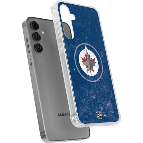 NHL Winnipeg Jets Distressed Logo Galaxy S24 Plus Clear Case