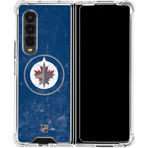 NHL Winnipeg Jets Distressed Logo Galaxy Z Fold4 5G Clear Case