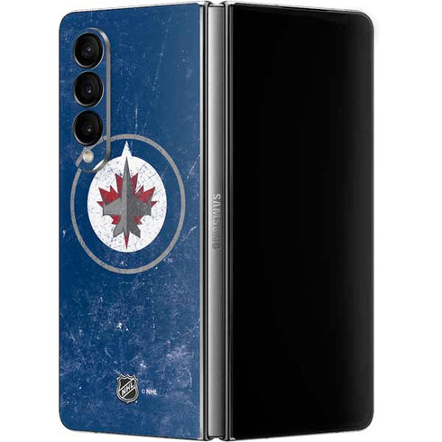 NHL Winnipeg Jets Distressed Logo Galaxy Z Fold4 5G Skin