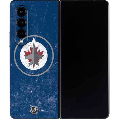 NHL Winnipeg Jets Distressed Logo Galaxy Z Fold4 5G Skin