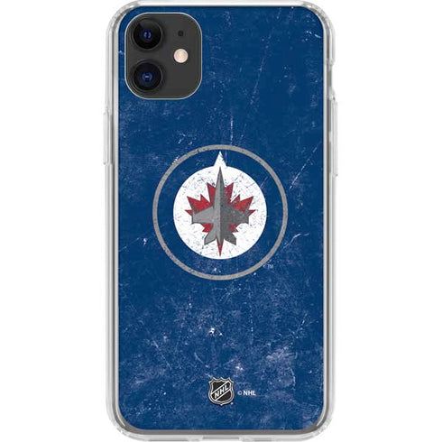 NHL Winnipeg Jets Distressed Logo iPhone 11 Clear Case