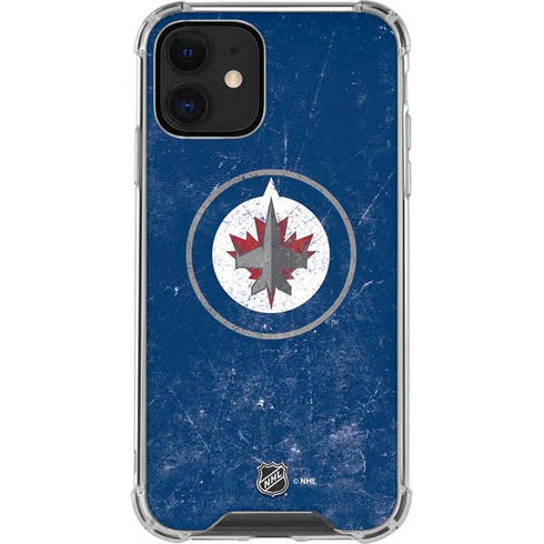 NHL Winnipeg Jets Distressed Logo iPhone 12 Mini Clear Case
