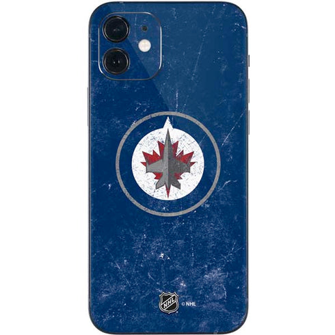 NHL Winnipeg Jets Distressed Logo iPhone 12 Skin