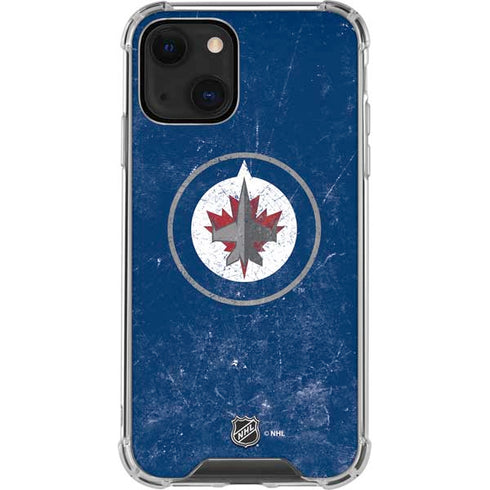 NHL Winnipeg Jets Distressed Logo iPhone 13 Clear Case