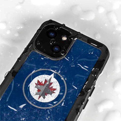 NHL Winnipeg Jets Distressed Logo iPhone 13 Mini Waterproof Case