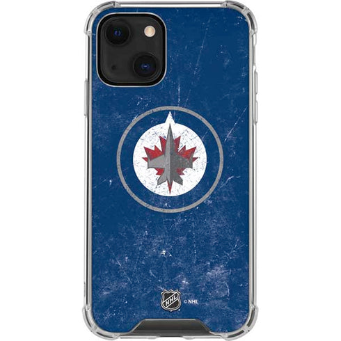 NHL Winnipeg Jets Distressed Logo iPhone 14 Plus Clear Case