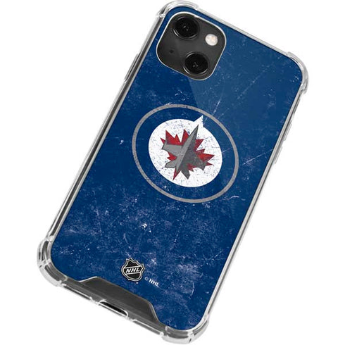NHL Winnipeg Jets Distressed Logo iPhone 14 Plus Clear Case