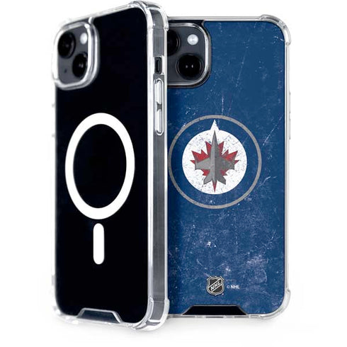 NHL Winnipeg Jets Distressed Logo iPhone 15 Plus MagSafe Case