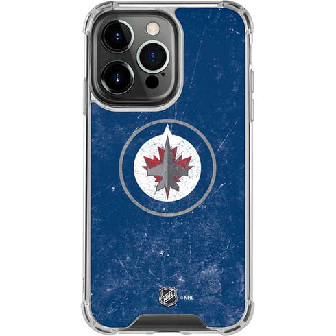 NHL Winnipeg Jets Distressed Logo iPhone 15 Pro Clear Case