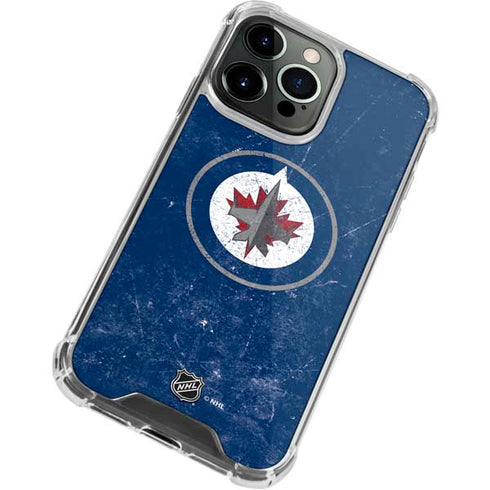 NHL Winnipeg Jets Distressed Logo iPhone 14 Pro Clear Case
