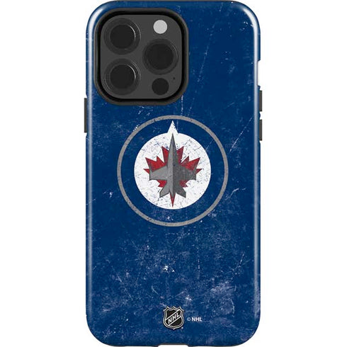 NHL Winnipeg Jets Distressed Logo iPhone 15 Pro Impact Case