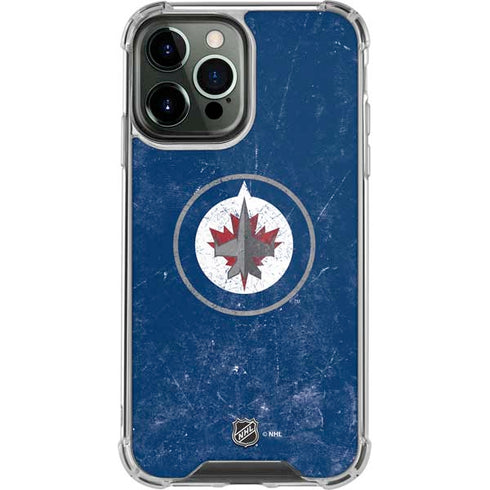 NHL Winnipeg Jets Distressed Logo iPhone 14 Pro Max Clear Case