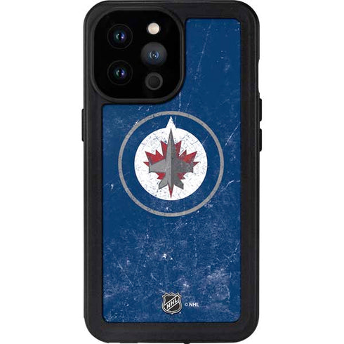 NHL Winnipeg Jets Distressed Logo iPhone 14 Pro Max Waterproof Case
