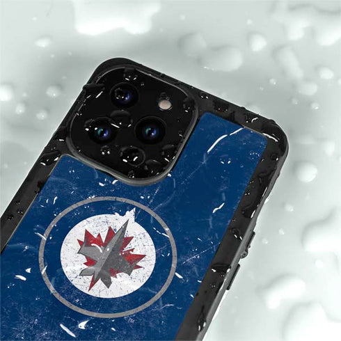NHL Winnipeg Jets Distressed Logo iPhone 14 Pro Max Waterproof Case
