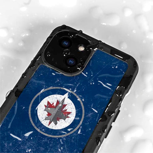 NHL Winnipeg Jets Distressed Logo iPhone 15 Waterproof Case