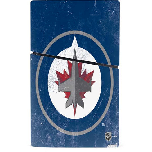NHL Winnipeg Jets Distressed Logo PS5 Slim Digital Edition Bundle Skin