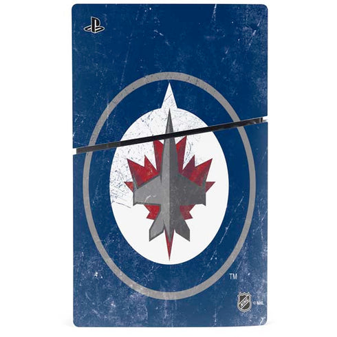 NHL Winnipeg Jets Distressed Logo PS5 Slim Digital Edition Console Skin