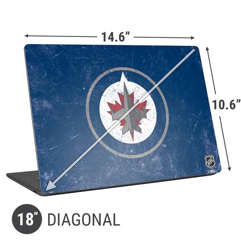 NHL Winnipeg Jets Distressed Logo Universal Laptop 18in (14.6 x 10.6in) Skin