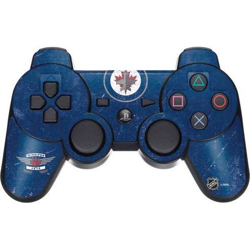 NHL Winnipeg Jets Distressed Logo PS3 Dual Shock wireless controller Skin