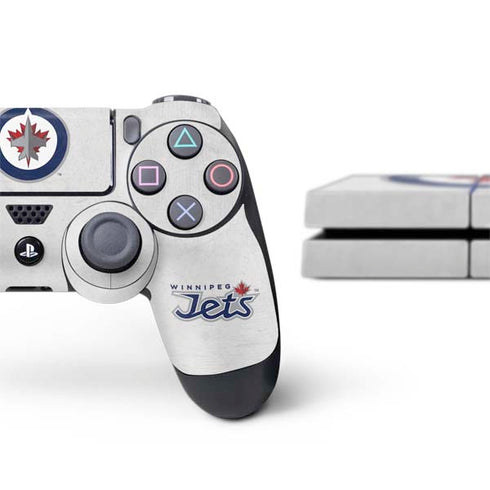 NHL Winnipeg Jets Distressed PS4 Console and Controller Bundle Skin