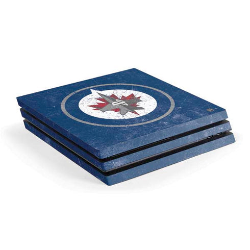 NHL Winnipeg Jets Distressed Logo PS4 Pro Console Skin