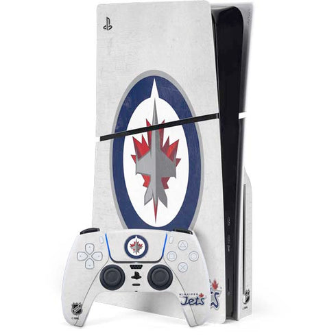 NHL Winnipeg Jets Distressed PS5 Slim Disk Bundle Skin