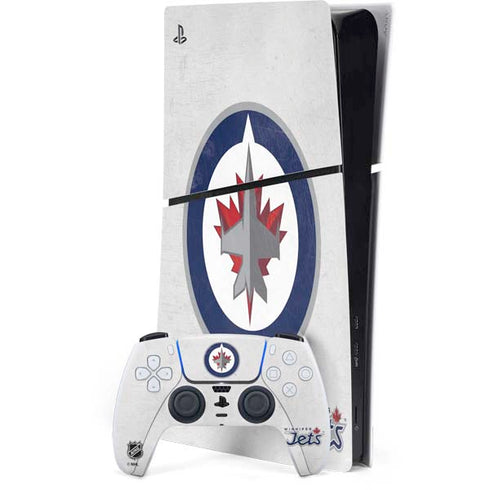 NHL Winnipeg Jets Distressed PS5 Slim Digital Edition Bundle Skin