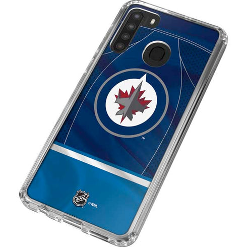 NHL Winnipeg Jets Jersey Galaxy A21 Clear Case
