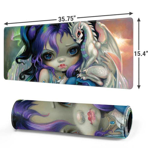 Winter Fairy With Frost Dragon by Jasmine Becket-Griffith Gaming Mouse Pad