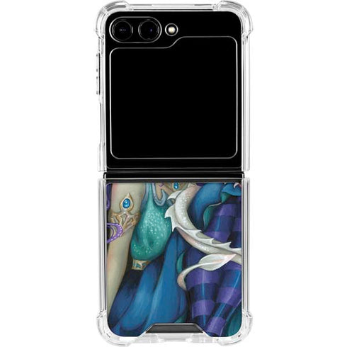 Winter Fairy With Frost Dragon by Jasmine Becket-Griffith Galaxy Z Flip5 5G Clear Case