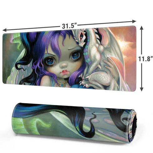 Winter Fairy With Frost Dragon by Jasmine Becket-Griffith Gaming Mouse Pad