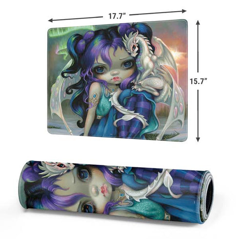 Winter Fairy With Frost Dragon by Jasmine Becket-Griffith Gaming Mouse Pad