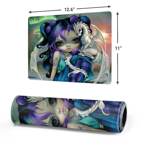 Winter Fairy With Frost Dragon by Jasmine Becket-Griffith Gaming Mouse Pad