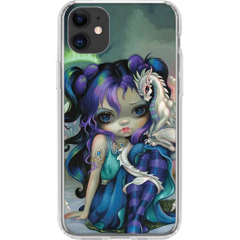 Winter Fairy With Frost Dragon by Jasmine Becket-Griffith iPhone 11 Clear Case