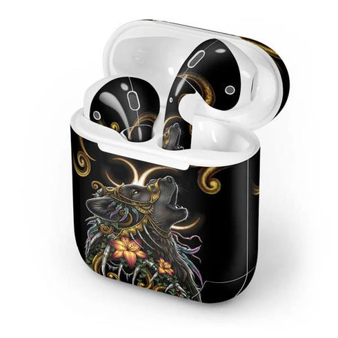 Wolf Howling by Sarah Richter Apple AirPods Skin