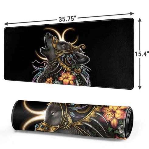 Wolf Howling by Sarah Richter Gaming Mouse Pad