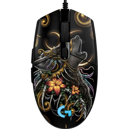 Wolf Howling by Sarah Richter G203 Prodigy RGB Wired Gaming Mouse Skin