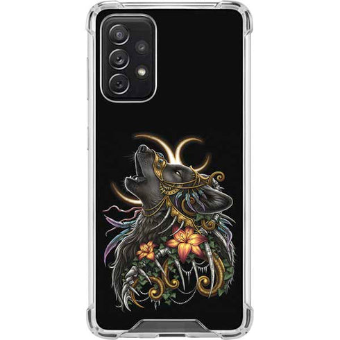 Wolf Howling by Sarah Richter Galaxy A72 5G Clear Case