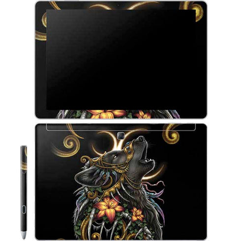 Wolf Howling by Sarah Richter Galaxy Book 12in Skin