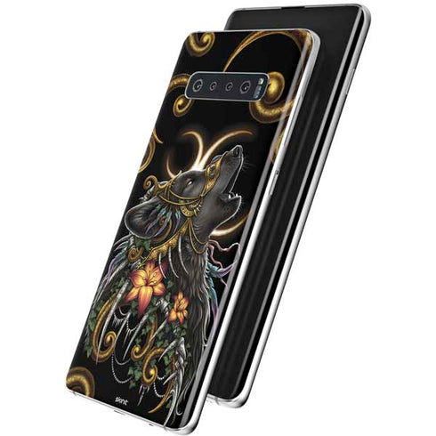 Wolf Howling by Sarah Richter Galaxy S10 Skin