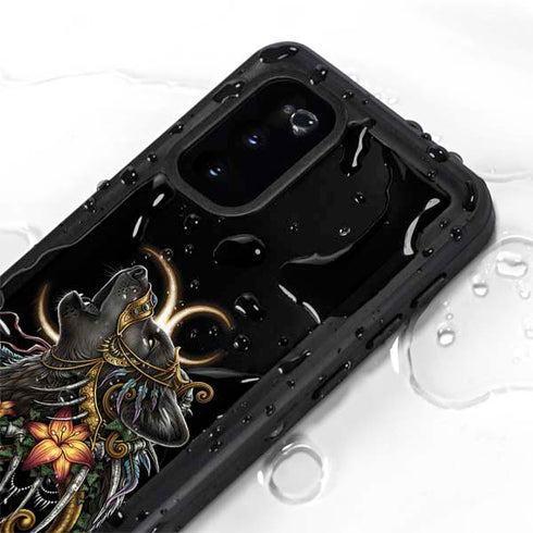 Wolf Howling by Sarah Richter Galaxy S20 Waterproof Case