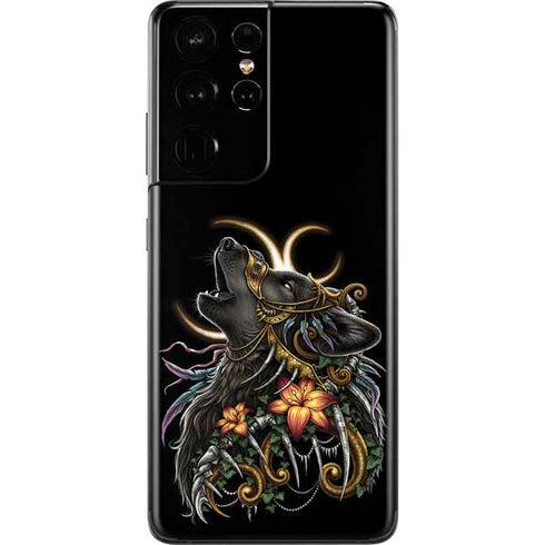 Wolf Howling by Sarah Richter Galaxy S21 Ultra 5G Skin