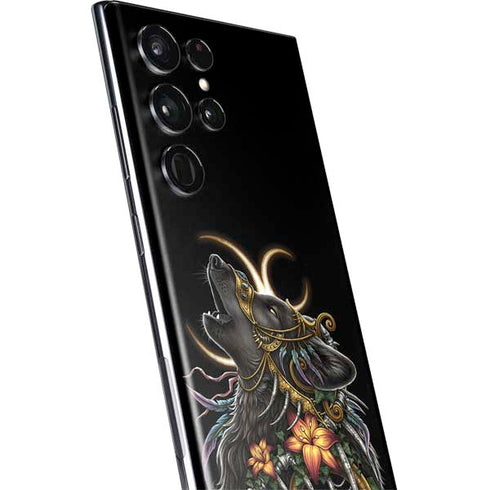 Wolf Howling by Sarah Richter Galaxy S22 Ultra Skin